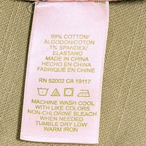 Sigrid Olsen Jacket Size 6 Green Utility Button Front Cotton Blend - Picture 6 of 10